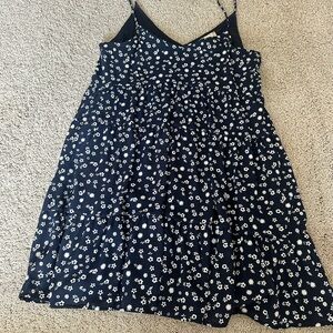 Altar'd State Navy Dress with White Floral Accents